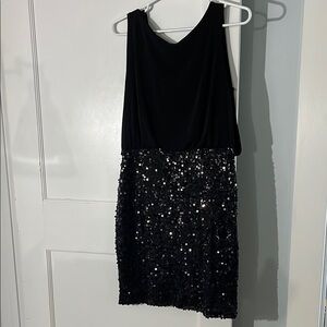 Cynthia Rowley Black Sequin Halter Mini Dress